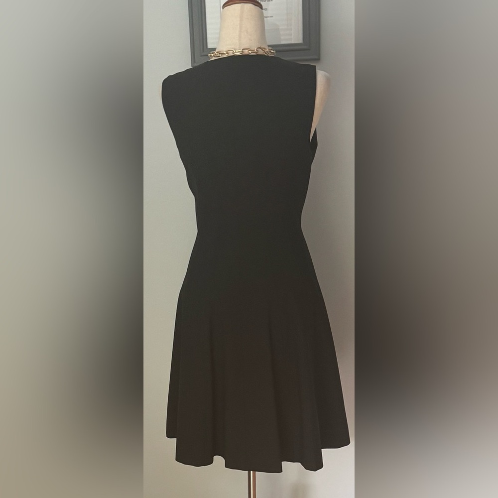 Theory Black Bonbi Zipper Front Fit and Flare Mini Dress - Picture 7 of 12